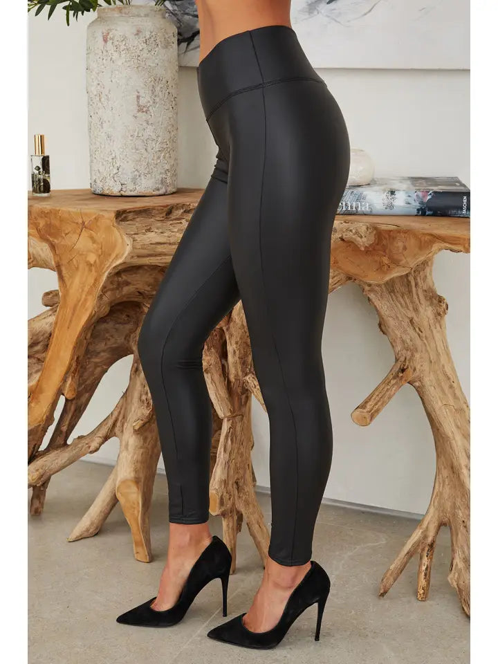 Motion High Waist Premium Pu Legging Black