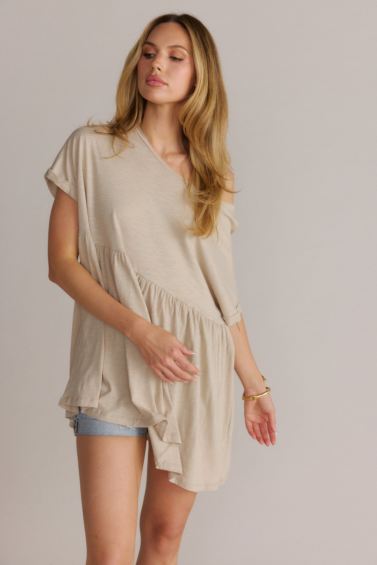 Oversized Baby Doll Short-Sleeve Tunic