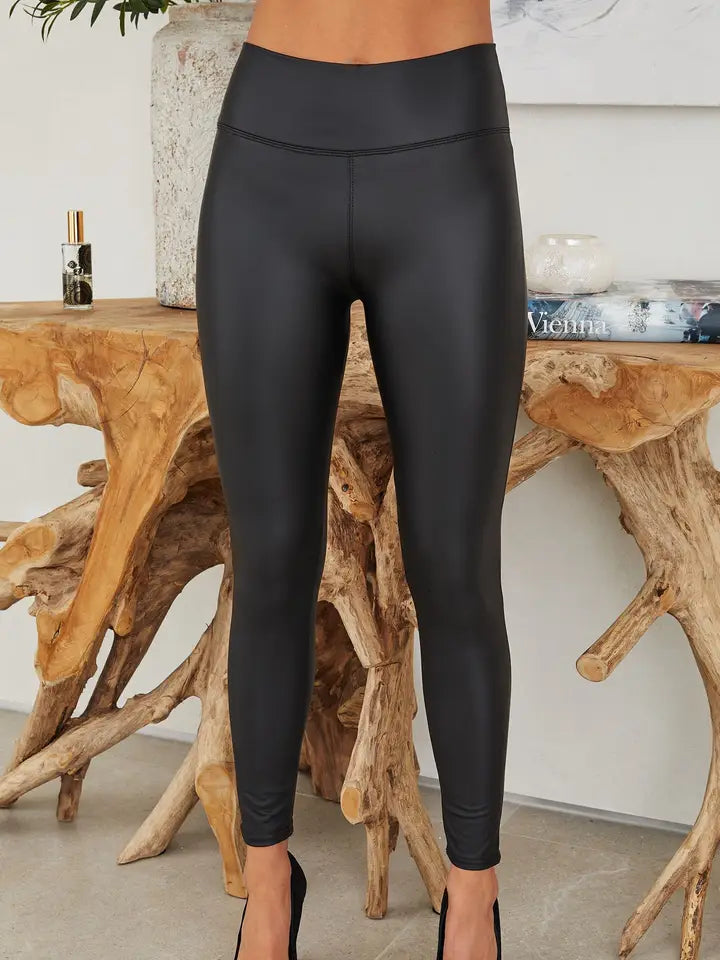 Motion High Waist Premium Pu Legging Black