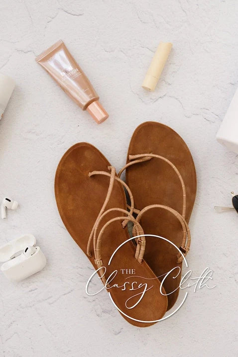 Santorini Flat Sandals Bamboo