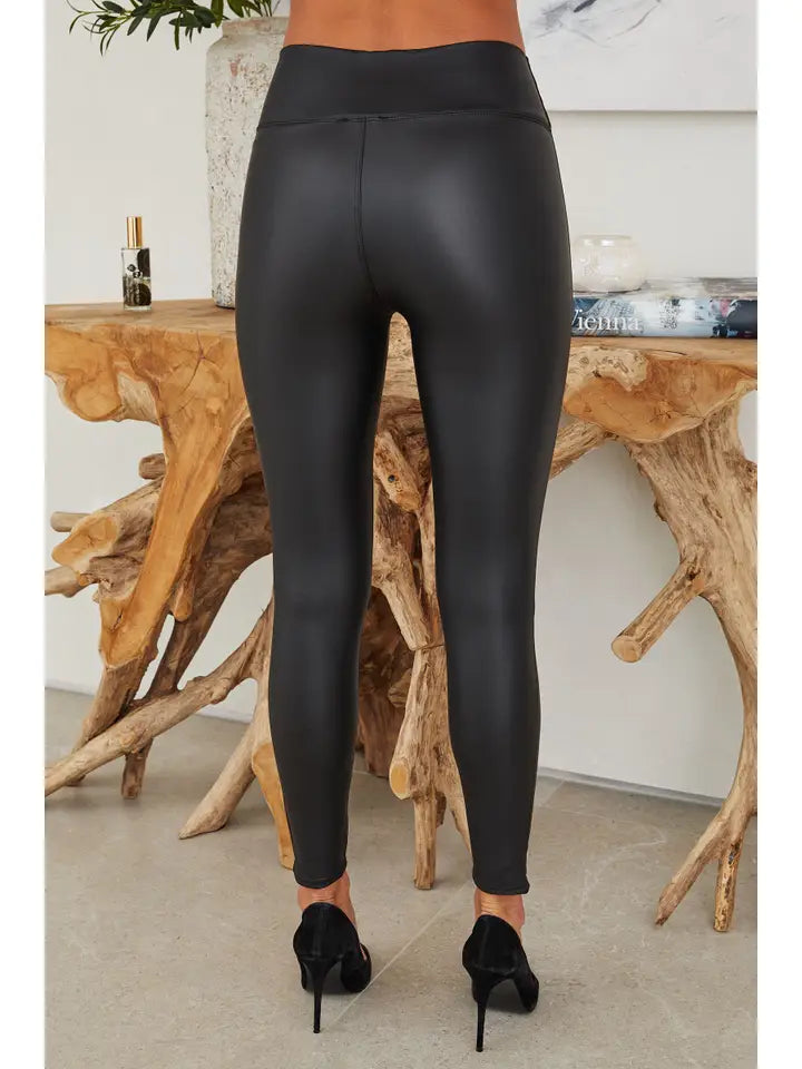 Motion High Waist Premium Pu Legging Black