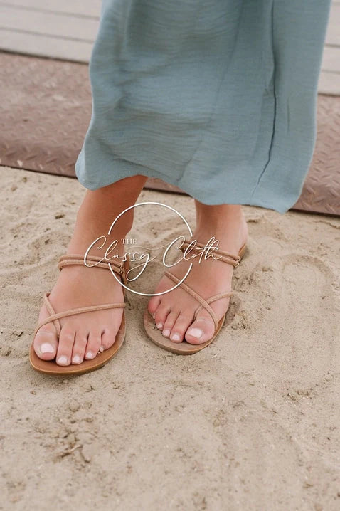 Santorini Flat Sandals Bamboo