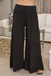 Linen Palazzo Pant Black