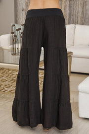 Linen Palazzo Pant Black